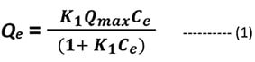 Langmuir isotherm equation for a solution- solid interface